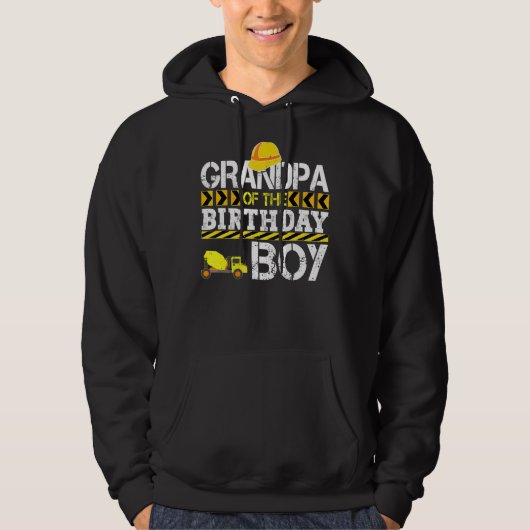 Mannen opa van de 'Birthday Boy' bouwtruc Hoodie (Voorkant)