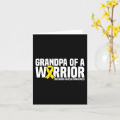 Mannen opa van een krijger lint kinderkanker kaart (Gele Bloem)