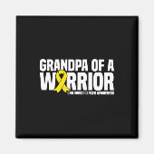 Mannen opa van een krijger lint kinderkanker magneet (Voorkant)