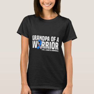 Mannen opa van een krijger type 1 diabetes Awarene T-shirt