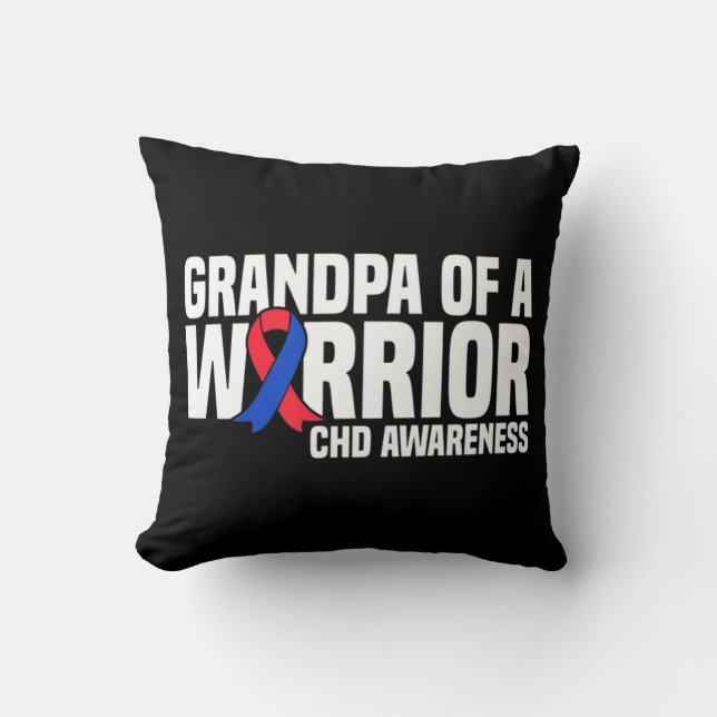 Mannen opa van een Warrior CHD Congenital Heart Di Kussen (Voorkant)