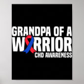 Mannen opa van een Warrior CHD Congenital Heart Di Poster (Voorkant)