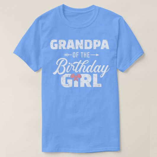 Mannen opa van het verjaardagsmeisje t-shirt (Design voorkant)