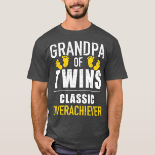 Mannen opa van tweelingen klassieke overpresteerde t-shirt