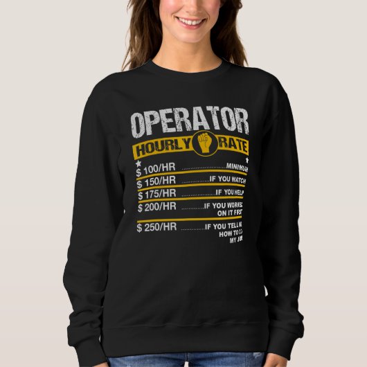 Mannen operator Uurly Rate Mechanic Excavator Labo Trui (Voorkant)