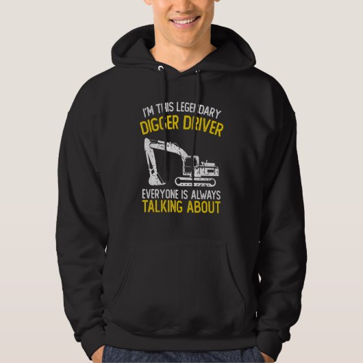 Mannen operator voor graafmachines hoodie (Voorkant)