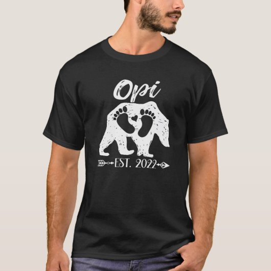 Mannen Opi Grandpa Beer EST 2022 Baby shower Ann T-shirt (Voorkant)