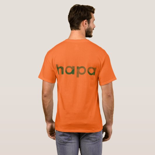 Mannen Oranje Hapa T-Shirt (Achterkant volledig)