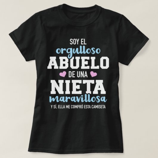 Mannen Orgulloso abuelo de una Nieta maravillosa T T-shirt (Design voorkant)