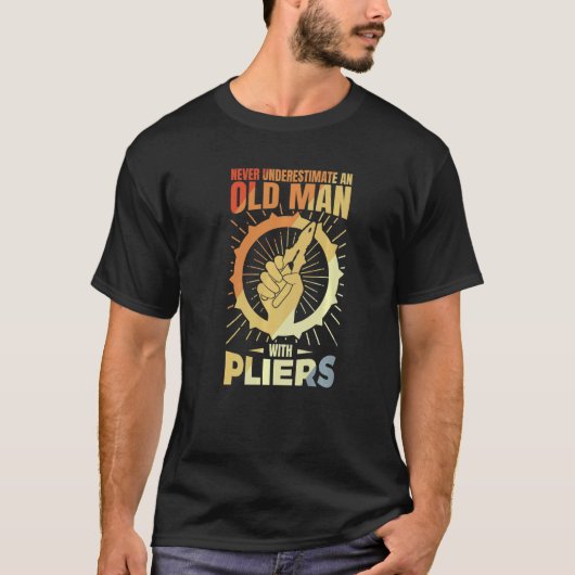 Mannen oud Man met snoeren T-shirt (Voorkant)