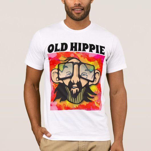 MANNEN OUDE HIPPIE T-SHIRT (Voorkant)