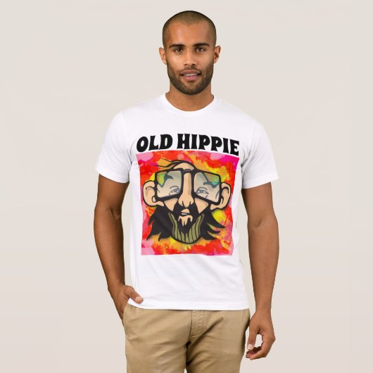 MANNEN OUDE HIPPIE T-SHIRT (Voorkant volledig)