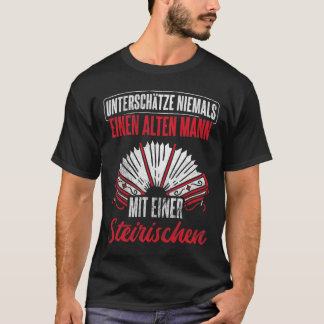 Mannen Oude Man met Styrian Harmonica Accordeon 1 T-shirt