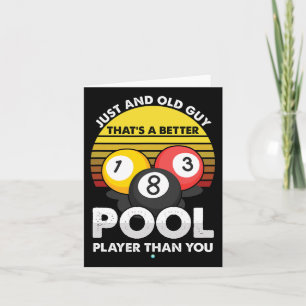 Mannen oude man poolspeler - Funny Billiards Gift Kaart
