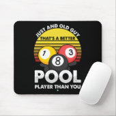 Mannen oude man poolspeler - Funny Billiards Gift Muismat (Met muis)