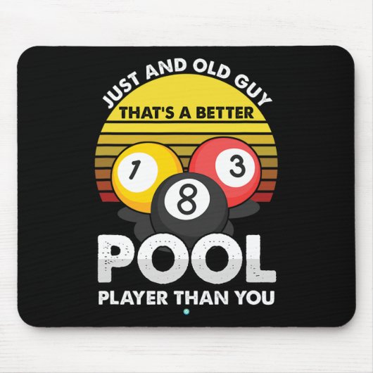 Mannen oude man poolspeler - Funny Billiards Gift Muismat (Voorkant)