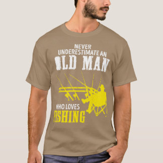Mannen Oude Man Vist Vaderdag T-shirt