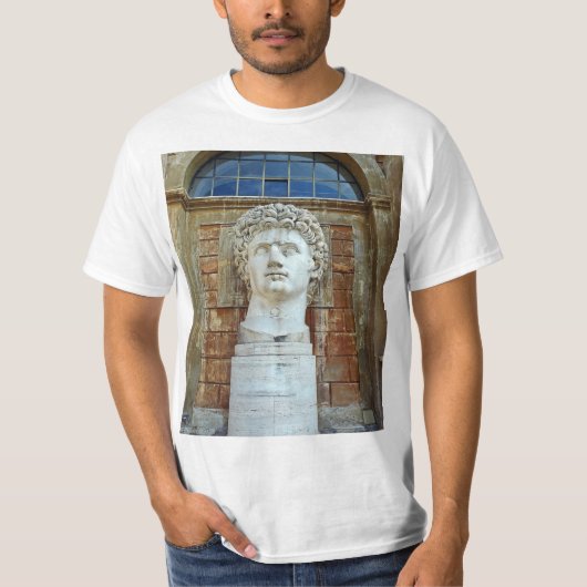 Mannen Oude Romeinse krijger Latijnse sculptuur T-shirt (Voorkant)