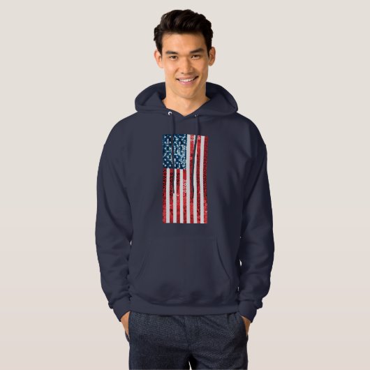 mannen overhemd met  vlag hoodie (Voorkant volledig)