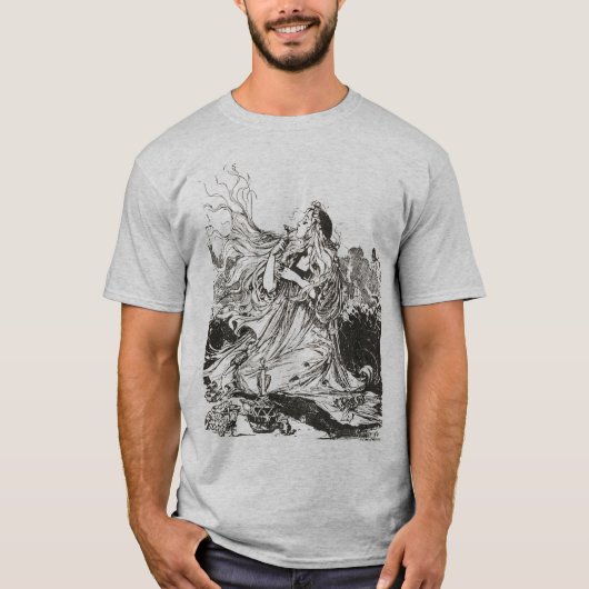 Mannen Oz Art Nouveau Goddess "Polychrome" T-shirt (Voorkant)