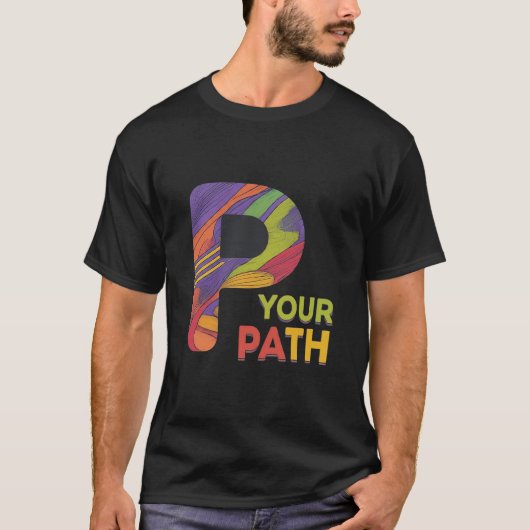 Mannen P Uw pad ontwerp T-shirt (Voorkant)