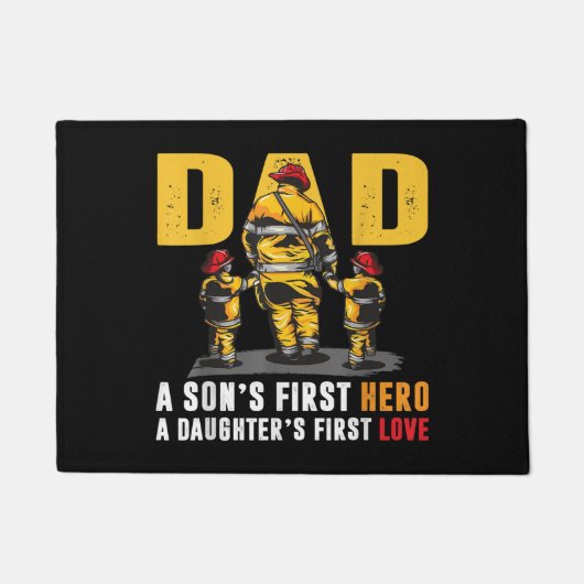 Mannen pa Sons First Hero Daughters First Love Fir Deurmat (Voorkant)