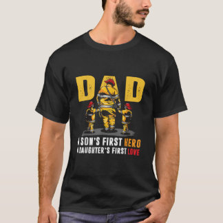 Mannen pa Sons First Hero Daughters First Love Fir T-shirt