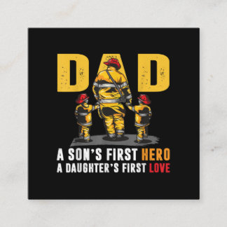 Mannen pa Sons First Hero Daughters First Love Fir Vierkante Visitekaartje