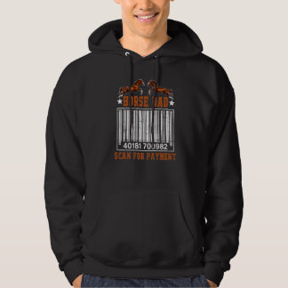 Mannen Paard Pap Scan Voor Betaling Paard Pap Hoodie