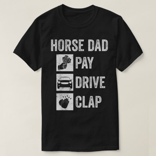 Mannen paardenvader betaalt station Clap Equestria T-shirt (Design voorkant)
