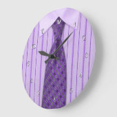 Mannen Paarse Shirt en Stropdas Novelty Wall Clock Grote Klok (Hoek)
