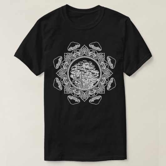 Mannen paddenstoel Mandala Psychedelic Tattoo T-shirt (Design voorkant)