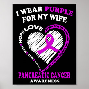 Mannen pancreaskanker - ik Draag Paars voor mijn W Poster