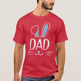 Mannen pap Bunny Rabbit Face Family Group Paasvet T-shirt
