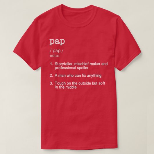 Mannen Pap Definition Funny Grandpa Grandfather No T-shirt (Design voorkant)