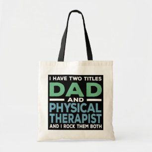 Mannen pap en fysiotherapie bij fysiotherapie tote bag