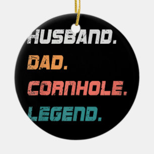 Mannen pap Husband Cornhole Legend Funny Cornhole Keramisch Ornament