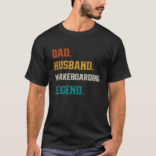 Mannen pap Husband Wakeboarding Legend Wakeboarder T-shirt (Voorkant)