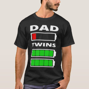Mannen pap met lage batterijtweeling Funny T-shirt