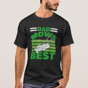 Mannen pap Mows Best Lawnmower Grass Gardening Fat T-shirt