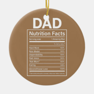 Mannen pap Nutrition Facts Vaderdag Gift for Keramisch Ornament