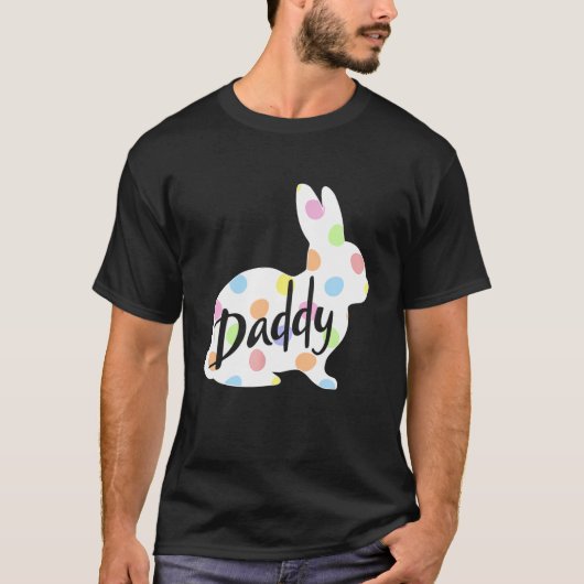 Mannen pap paaspaaspap poka dot Bunny Rabbit T-shirt (Voorkant)
