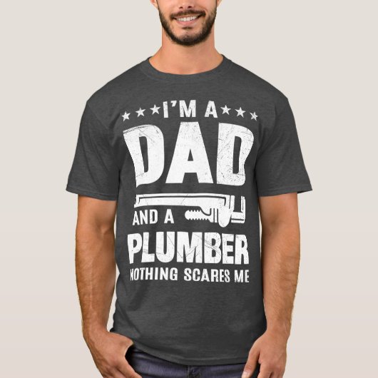 Mannen pap Plumber Funny Plumbing Fathers Day T-shirt (Voorkant)