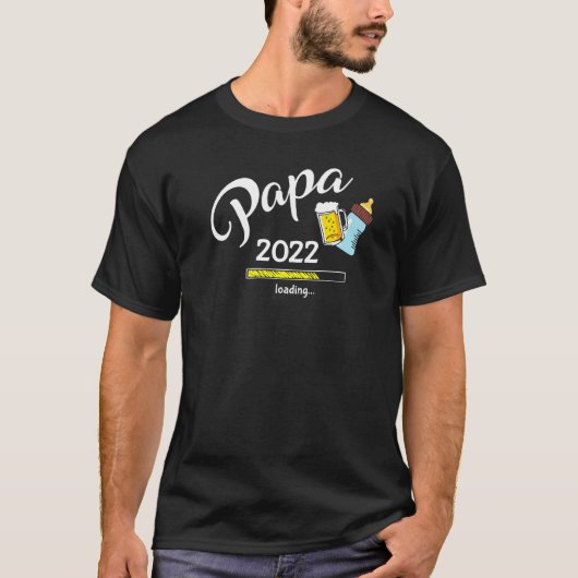 Mannen Papa 2022: Baby en bier in zee T-shirt (Voorkant)