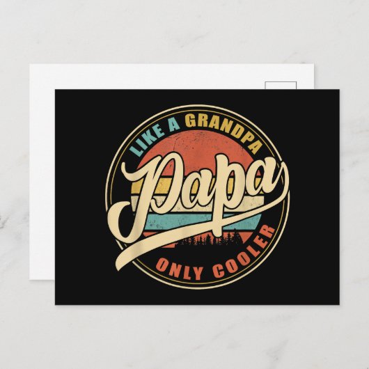 Mannen PAPA als een opa ALLEEN COOLER Funny Pap Briefkaart (Voorkant / Achterkant)
