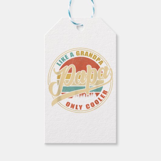 Mannen PAPA als een opa ALLEEN COOLER Funny Pap Cadeaulabel (Voorkant)