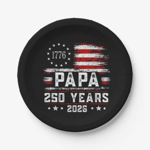Mannen Papa Amerikaanse Vlag 250 Jaar 4 juli Gran Papieren Bordje