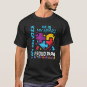 Mannen Papa Autism Awareness Grandson Puzzle P T-shirt (Voorkant)