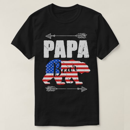 Mannen Papa Beer Amerikaanse vlag op 4 juli Vader T-shirt (Design voorkant)