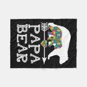 Mannen Papa Beer Autisme Mannen Vader Daddy Autism Fleece Deken (Voorkant (Horizontaal))